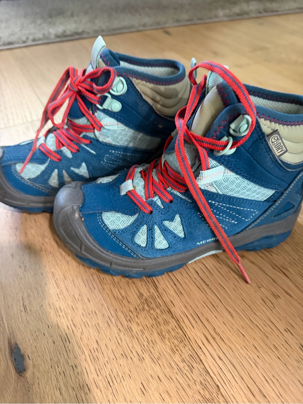 Merrell Kids Blue and Red Trail Boots